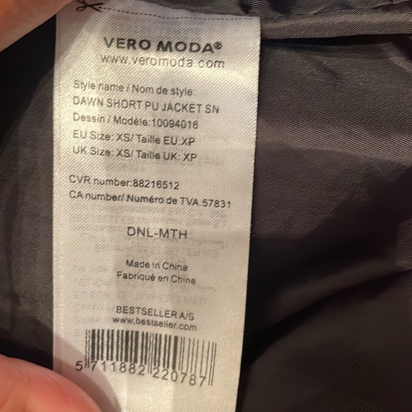 VERO MODA VEGAN LEATHER JACKET - Picture 8 of 9